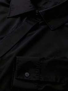 1 Piece Elegant Solid Color Double Layer Polyester Blouse For Women, Suitable For Vacation, Daily Wear, Office And Home Wear In Spring/Summer, Black - 白色的 - 查看 7