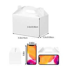 Hộp kẹo tiệc màu trắng 10/20/30 chiếc, có tay cầm, hộp quà tặng tự trang trí bằng vải, thích hợp cho sinh nhật, đám cưới, tiệc mừng em bé, Ngày của Mẹ. - Hộp cầm tay hình sừng màu trắng - Xem 8