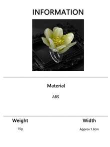 1枚渐变珐琅花朵编织戒指，创意珊瑚花樱花时尚可调节戒指，女士款，花朵颜色随机渐变 - 花朵戒指 - 查看 8