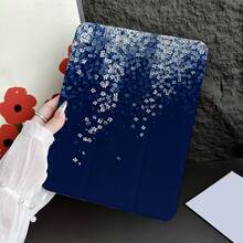 Flower A Blue Ombre Floral Print 360° Rotatable Tablet Case With Pen Holder Compatible With Ipad 11(A16 2025), Auto Sleep/Wake Function/Compatible With Xiaomi5/5PRO/6/6PRO/7/7PRO, Compatible With Huawei Matepad, Compatible With Honor Pad - Multicolor - View 4