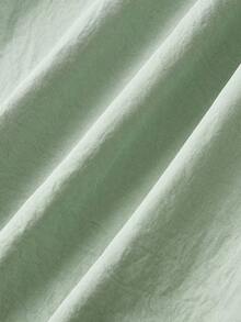 Vestido elegante de longitud media sin mangas con diseño de cintura plisada y unicolor para mujer - Verde pastel - Ver 7