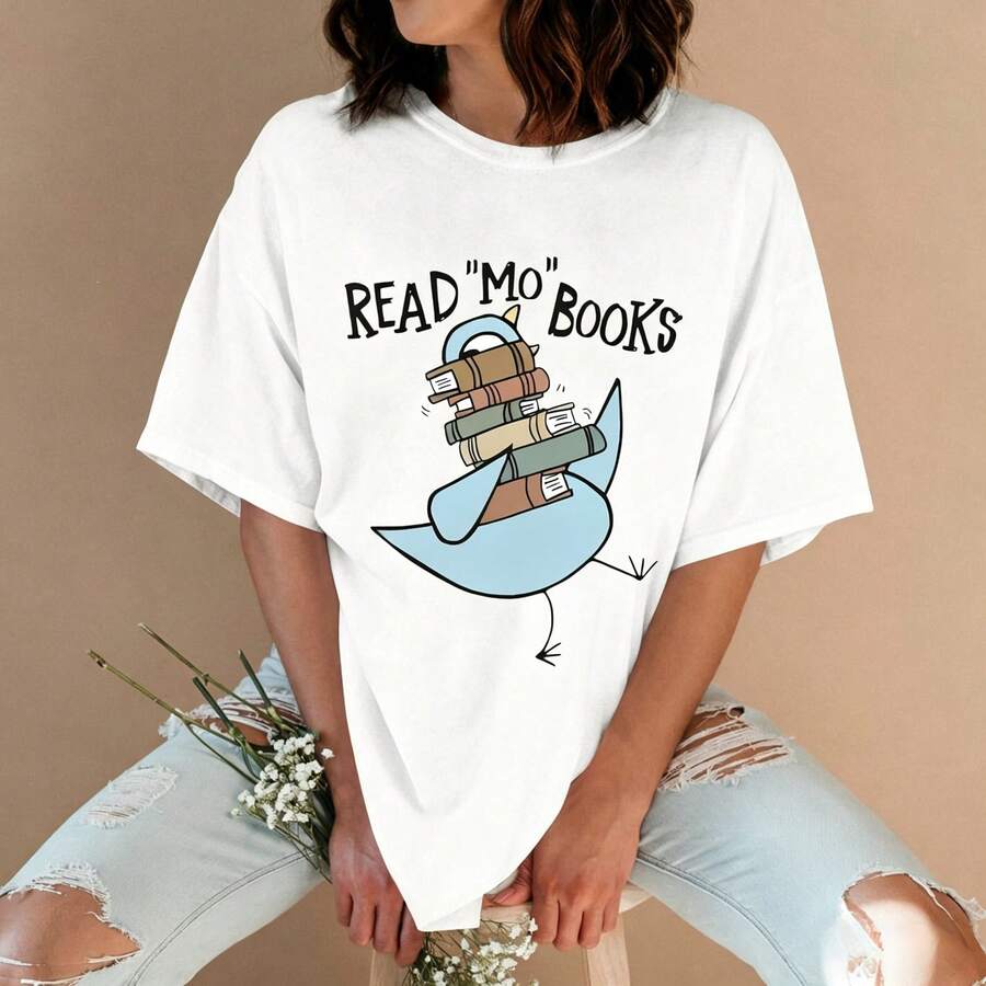 Blusa para mujer con estampado Read More Books, temática de lectura ideal para amantes de los libros, estilo casual súper linda y muy versátil, cómoda para uso diario, escuela y salidas informales, fácil de combinar para lucir un estilo encantador y original P5JJ - Blanco - Ver 1