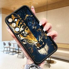 1个时尚炫酷双色虎眼石阶梯喷砂手机壳，兼容安卓手机Galaxy S26 Ultra、S25 Ultra、S24 Ultra、S23 Ultra、A57/A37/A14/A15/A52/A53/A54/A55/Note 13/Note 14 Pro/荣耀，防摔、防指纹、防震 - 黑色 - 查看 2
