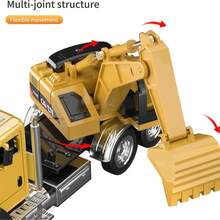 ✨[Construction Vehicle Set]3 Pack Truck Toy-Birthday Gifts|Diecast Semi Trucks Transport Set-Big Garbage Truck,Oil Tanker,Transport Vehicle Toy Pull Back Action-1/50 Scale Metal Collectible Model Alloy Car Vehicles|Children's Day Gifts For Kids Boys✨ - Gold - View 7