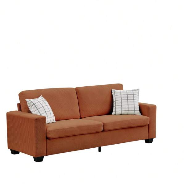 Comodidad de Asiento Profundo - Sofá de Pana de 3 Plazas para Sala de Estar - Reposabrazos Anchos - Fundas Removibles y Lavables - Sofá Moderno Tapizado para Apartamento, Oficina, Dormitorio