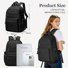 Mochila portátil pequeña, adecuada para estudiantes, viajes, senderismo, escuela y diversas ocasiones. Bonita y duradera, de gran capacidad y portátil. Adecuada para actividades al aire libre, viajes, senderismo, escuela y talla grande - Multicolor - Ver 3