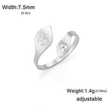 An Elegant And Classic Stainless Steel OM Adjustable Open-Ring, A Beautiful Jewelry Gift Suitable For Both Men And Women. - OM Series - View 9
