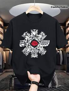 Camiseta de manga corta transpirable para hombre con el logo oficial de RHCP - Mercancía unisex de la banda 2023 con estampado de rosa blanca y mar rojo, cómoda camiseta de música negra disponible en tallas S, diseño icónico del logo de RHCP adecuado para un estilo casual de verano. Una camiseta de manga corta adecuada para el hogar, uso diario, fiestas y viajes-perfecta como regalo para amigos o familiares. - Negro - Ver 5