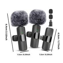 Microphone cravate sans fil, compatible avec iPhone et Android, microphone cravate à annulation de bruit pour une audio claire pour baladodiffusion, enregistrement vidéo, diffusion en direct, vlogging - Noir, 1 microphone - Voir 11