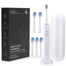 Cepillo de dientes eléctrico sónico recargable LANDOT para adultos, 5 modos 38400 VPM de alta frecuencia de vibración, IPX7 impermeable, limpieza profunda, masaje de encías y blanqueamiento dental, herramienta de cuidado oral - Blanco - Ver 1