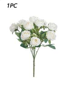 1/6pcs Artificial Rose Bouquet, 10 Realistic Artificial Flower Heads Centerpiece Decor, Perfect For Home Decoration, Wedding Bridal Bouquet, Bedroom, Living Room, Dining Table, Wall, Patio And Garden Decoration. - Multicolor - View 9