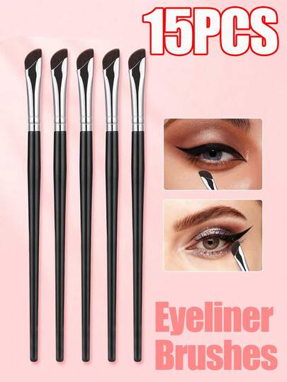 15pcs/6pcs/1pc Ultra-Thin Eyeliner Brushes,Super Fine Fiber Design Suitable For Eyeliner, Eyeliner Makeup Brush, Stereoscopic Delicate Natural Eye Makeup Tools
