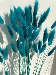 60pcs-16.5 Inch Artificial Bunny Tail Grass, Home Decor Artificial Bunny Tail Grass Branches, Suitable For Bohemian Flower Arrangement, DIY Handicrafts, Home Kitchen And Wedding Decoration, Christmas Decoration, Christmas Thanksgiving Decoration, DIY Wreath Decoration - Peacock Blue - View 3