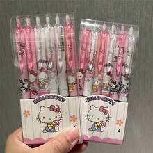 Bộ 6 bút bi hình Hello Kitty, Pompompurin, Kuromi, Melody hoạt hình dễ thương của Sanrio, cỡ 0.55mm, đồ dùng học tập và văn phòng phẩm. - Hình chữ nhật - Xem 2