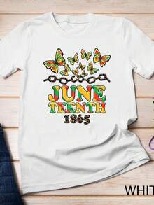 Camiseta/Sudadera "Proud Heritage Celebrating Freedom and Unity JuneT1EEnth 1865". 220 g de algodón puro unisex. Peso ideal para todas las estaciones, apto para hombres y mujeres. Tejido duradero de alta calidad, suave al tacto y de larga duración. Prenda transpirable. Ideal para primavera y verano, vacaciones, Día de la Madre y Día de la Independencia. - Blanco - Ver 1