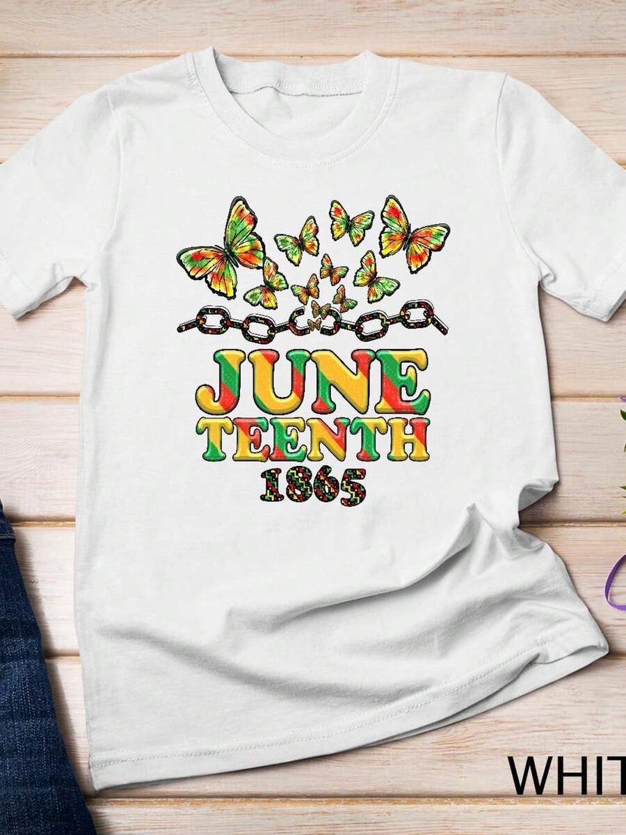 Camiseta/Sudadera "Proud Heritage Celebrating Freedom and Unity JuneT1EEnth 1865". 220 g de algodón puro unisex. Peso ideal para todas las estaciones, apto para hombres y mujeres. Tejido duradero de alta calidad, suave al tacto y de larga duración. Prenda transpirable. Ideal para primavera y verano, vacaciones, Día de la Madre y Día de la Independencia. - Blanco - Ver 1