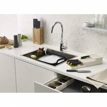 Wash And Drain Kitchen Washing Up Bowl 9L Grey With Handles And Draining Plug For Sink - 灰色 - 查看 2