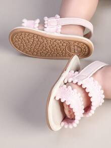 1 par de sandalias respirables de unicolor y lindas para bebés recién nacidos, adecuadas para el verano - Rosa - Ver 4