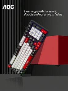 AOC Wired Gaming Keyboard, With Rainbow LED Backlight, 102-Key Full-Size Layout, 1000Hz High Refresh Rate, 26-Key Anti-Ghosting, USB Keyboard For PC Laptop Gaming & Office - View 14