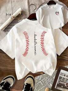GiftCamiseta de Mujer con Estampado [Diseño de Doble Cara] para Primavera/Verano, Casual, de Cuello Redondo y Manga Corta, con Estampado de Letras, hecha de tela elástica, fácil de cuidar y lavable a máquina, adecuada para uso diario. Ropa de mujer, talla estándar - Camiseta Unisex de Algodón, Estilo Vintage Urbano, de Manga Corta y Cuello Redondo. Suave - Blanco - Ver 1
