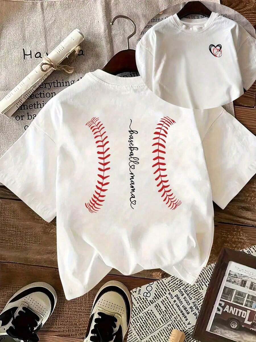 GiftCamiseta de Mujer con Estampado [Diseño de Doble Cara] para Primavera/Verano, Casual, de Cuello Redondo y Manga Corta, con Estampado de Letras, hecha de tela elástica, fácil de cuidar y lavable a máquina, adecuada para uso diario. Ropa de mujer, talla estándar - Camiseta Unisex de Algodón, Estilo Vintage Urbano, de Manga Corta y Cuello Redondo. Suave - Blanco - Ver 1