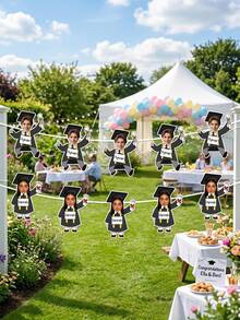 7/14/21pcs Custom Graduation Photo And Text Banner, Personalized Graduate Face Garland, Custom Photo Graduation Garland For Class Of 2026 Party Decor,Personalized Graduate Banner For Graduation Party & Backdrop - Multicolor - View 3