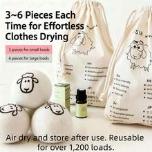 100% Pure New Zealand Wool Dryer Balls, Reusable Felted Laundry Balls, Natural Softener, Anti-Static, Reduce Wrinkles, Save Drying Time, Suitable For Home Washing Machines And Dryers - A - View 4
