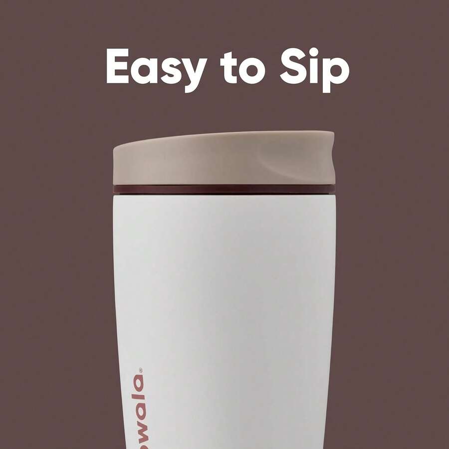 SmoothSip Slider Insulated Stainless Steel Coffee Tumbler, Reusable Iced Coffee Cup, Hot Coffee Travel Mug, 12 Oz, Vanilla Bean, Pack Of 8. - 1 - Xem 1