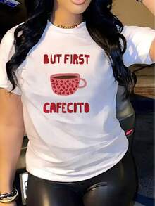 Camiseta de Mujer Cómoda con Cuello Redondo, Casual, de Mezcla de Algodón, Manga Corta, Suave y Transpirable, Estilo Urbano para Primavera/Verano - Blanco - Ver 3