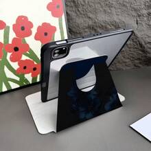 Flower A Black & Blue Floral Print With Pen Holder Compatible With Ipad 11(A16 2025), Auto Sleep/Wake Function/Compatible With Xiaomi5/5PRO/6/6PRO/7/7PRO, Compatible With Huawei Matepad, Compatible With Honor Pad - Multicolor - View 3