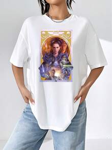 Inspired By An Epic Galactic Battle Featuring Heroes With Lightsabers, Cosmic Energy, And Golden Symbols That Evoke Power And Hope, This Comfortable And Modern Women's T-Shirt Is Perfect For Casual Outfits. - 白色 - 查看 6