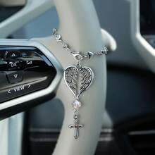 Vintage Angel Feather Cross Car Accessory Rearview Mirror Hanging Pendant - View 1