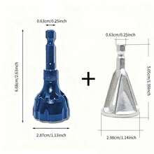 2pcs Portable Thread Repair Tool, Multi-Functional Deburring Tool - Chamfering, Outer Grinding, Sharpening, Suitable For Screw Repair And Metal Burr Treatment - Blue + Silver - View 4