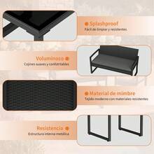 Desk And Chair Set - Black and Gray - View 3