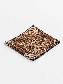 Bufanda ligera con estampado de leopardo para mujer, chal de seda suave, accesorio versátil para la cabeza y el cuello, uso diario casual - Café integral - Ver 5