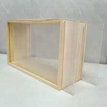 1pc Rectangular Wooden Double-Sided Acrylic Display Box, 3D Hollow Frame, With Polished Acrylic Surface, Dustproof Double-Layer Design, Suitable For DIY Photo Frames And Dried Flower Storage Display - Solid Wood Rectangle - View 14