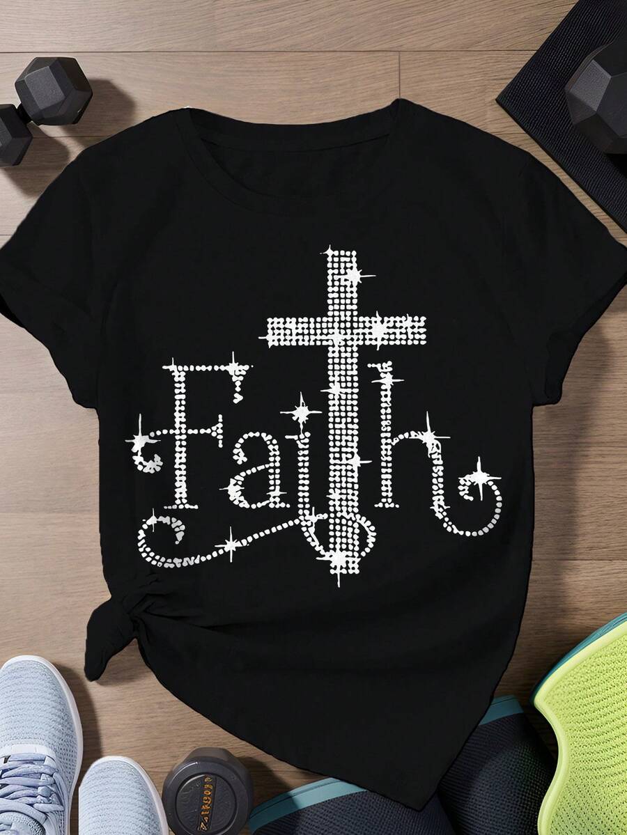 disfraz halloween hombreCamiseta de fe cristiana para mujer con cruz y letras de fe - Tejido opaco transpirable, corte relajado, top de manga corta con cuello redondo informal y deportivo, ropa inspiradora con versículos bíblicos para iglesia, atuendo informal, gimnasio - Lavable a máquina, comodidad para todas las estaciones (negro con estampado de fe blanca) - Ropa de fe cristiana para mujer - Diseño de cruz geométrica, corte holgado, gráfico de cruz de fe motivacional, ropa casual de primavera y verano, tela cómoda y transpirable, ideal para actividades diarias, playera de hombre con estampado de crepúsculo Y2k Camiseta Camisa De - Blanco - Ver 1