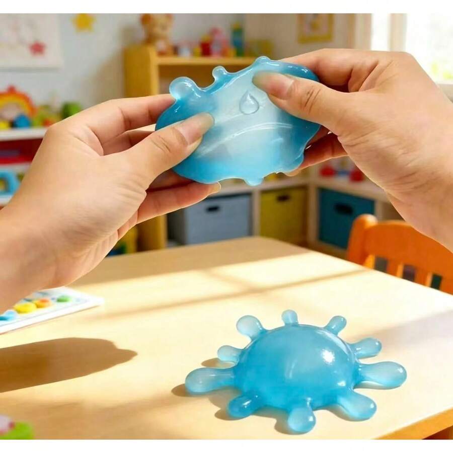 1 pieza Juguete de bola de estrés Squishy, en forma de gota de agua, diversión de rebote lento, suave y no pegajoso, bola portátil de curación - Multicolor - Ver 1