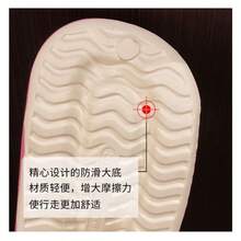 新款EVA女士时尚舒适厚底坡跟人字拖，休闲防滑防臭户外沙滩拖鞋 - 白粉 - 查看 7