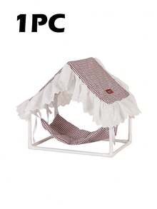 1pc Small Pet Hammock Tent, Guinea Pig Hideaway, Rabbit Hammock, Washable Small Animal Cage Shelter, Guinea Pig Tent, PVC Supported Rabbit Cage, Small Pet Supplies, Comfortable Breathable Sunshade Durable Easy To Clean, Perfect Gift For Your Furry Friends - A - View 12