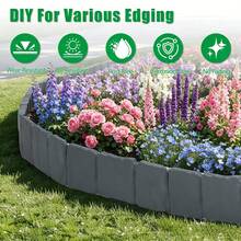 100Pcs 80FT Non-Digging Plastic Landscape Edging 20Pcs Faux Cobbled Stone Garden Borders With 20 Spikes Shovel Gloves Flexible Bendable For Flower Beds Pathways Tree Rings Garden Yard Lawn Spring Summer - 100Pcs/Set - View 3