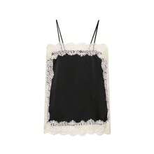 Blusa de satén y encaje blanca, elegante y de moda para mujer, nueva colección de verano DEEKA - Negro 2 - Ver 2