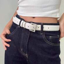 Solid Color Casual Minimalist Oxygen Belt Decor White Waist Belt Ins Accessory Versatile High-End Match With Jeans Belt - White - View 3