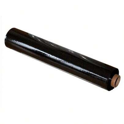 6 X Rolls Of Blk Hand Stretch Film / 500mm X 250m X 25mu / Flush Core