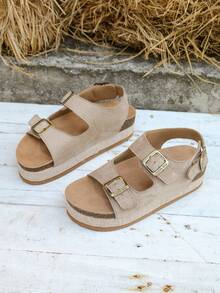 Giày sandal nữ điều chỉnh được kiểu đan rơm, quai đôi có khóa cài phía sau, hở mũi, đế dày, giày casual mùa hè, sandal đế dày, kiểu dáng đi nghỉ mát. - Màu kaki nhung - Xem 5