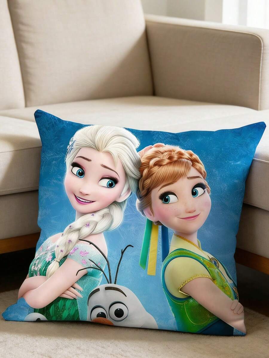 Disney 迪士尼冰雪奇缘抱枕套,4 件装艾莎和安娜主题抱枕套,适用于客厅和卧室,采用柔软耐用的涤纶面料制成,这些抱枕套设计适合标准尺寸的抱枕,为沙发、床、阅读角或办公椅增添温暖。 - 枕頭 - 查看 1