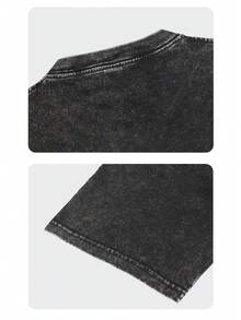 1 pieza de camiseta de algodón puro lavado, camiseta Pineapple Express, camiseta para hombre, barata, con gráficos, de lujo, camiseta blanca para hombre, camiseta estampada, ropa superior, holgada, lavada, negra, de manga corta, estilo urbano, unisex, para hombre y mujer, regalo de Año Nuevo 2026, nuevo modelo, 180g, 100% algodón. - Negro - Ver 5