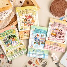 4pcs Kawaii Cartoon Sticker Set, Adorable Dessert & Pet Stickers, For Scrapbooking Decoration, Aesthetic Stationery For Magazine Lovers And Scrapbookers - TMSZ - View 12