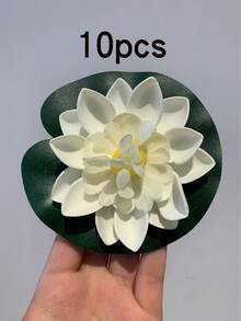 1/3/5/10pcs Artificial Floating Foam Lotus Leaf Decoration, Suitable For Pond, Aquarium And Stage, Realistic Lotus Leaf Green Plant, Fish Pond Simulation Lotus, Realistic Water Lily Micro Landscape, 10cm, Valentine's Day, Birthday, Graduation Gift Party Pack, Room, Home, Wall, Bathroom, Bedroom, Room Decor, Office Desk Accessories, Wedding Supplies, Wedding, Living Room - White - View 15