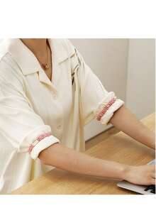 2pcs Minimalist Commute Solid Color Sleeve Circles, Flexible Splash-Proof Polyester Women Sleeve Protector, Deformation-Resistant Anti-Slip Multi-Purpose, Office Worker Housewife Slouchy Daily Accessories, Basic Sleeve Tool, Home Carnival Season - Cuff Strap - View 3